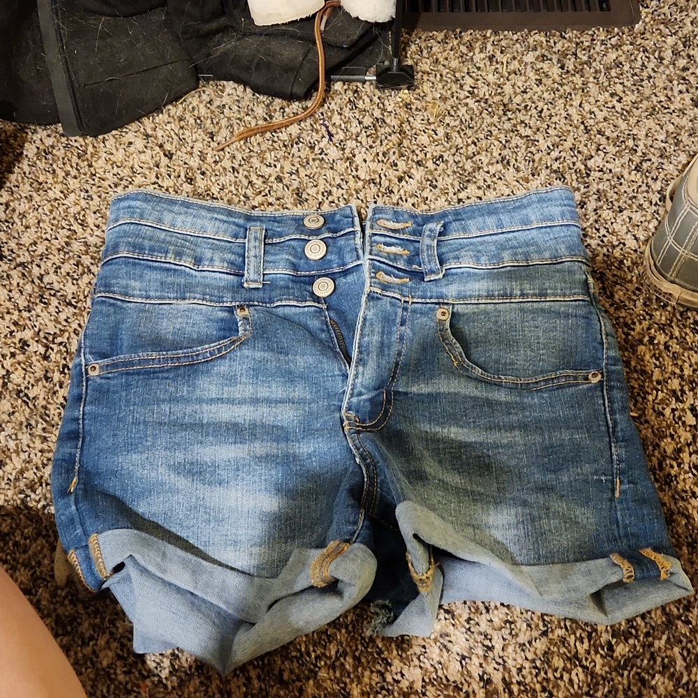 Aeropostale super high rise midi Jean shorts